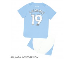 Manchester City Julian Alvarez #19 Kotipaita Lapsille 2023-24 Lyhythihainen (+ shortsit)